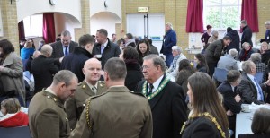 Crowded Reception in the Village Hall